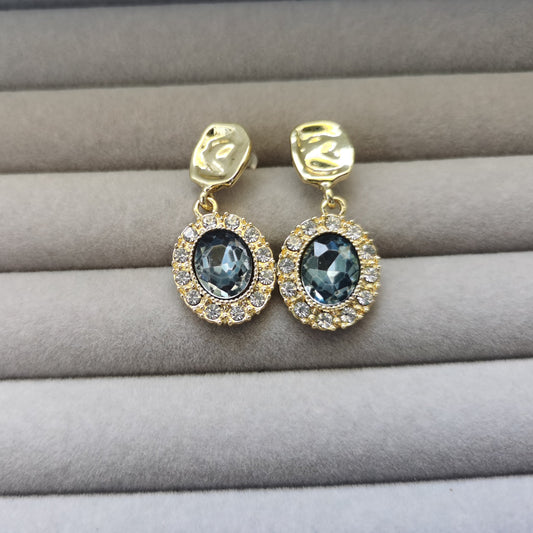 Silver Cat's Eye Starry Earrings